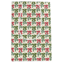 Weihnachts-Mistletoe mit Bögen Mittlere Geschenktüte