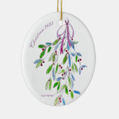Weihnachts-Mistletoe mit Gedicht Keramik Ornament (Rechts)
