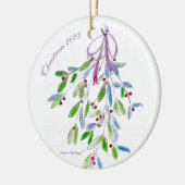 Weihnachts-Mistletoe mit Gedicht Keramik Ornament (Links)