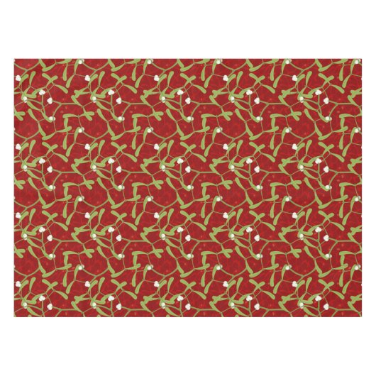 Weihnachts Mistletoe Roter Tisch Tuch Tischdecke (Vorderseite (Horizontal))