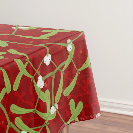 Weihnachts Mistletoe Roter Tisch Tuch Tischdecke (Beispiel)
