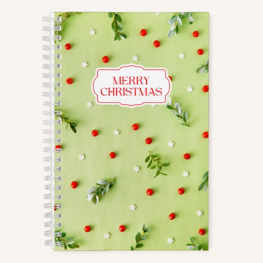 Weihnachts-Mistletoe Spiral Notebook Notizblock (Vorderseite)
