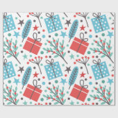 Weihnachts-Mistletoe und Geschenkmuster Geschenkpapier (Flach)