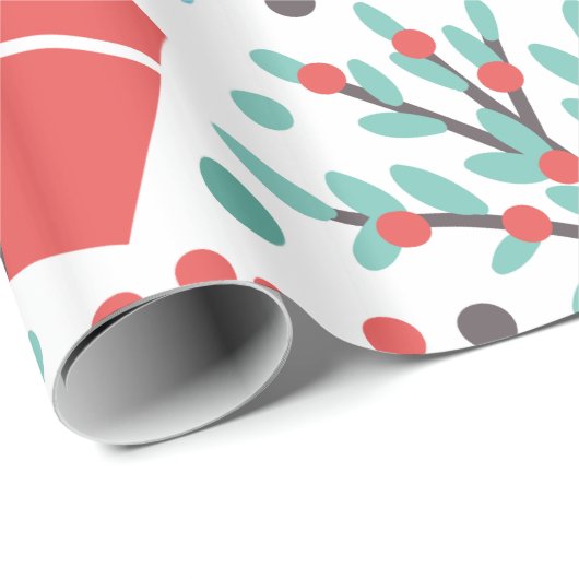 Weihnachts-Mistletoe und Geschenkmuster Geschenkpapier (Rolleneckpunkt)