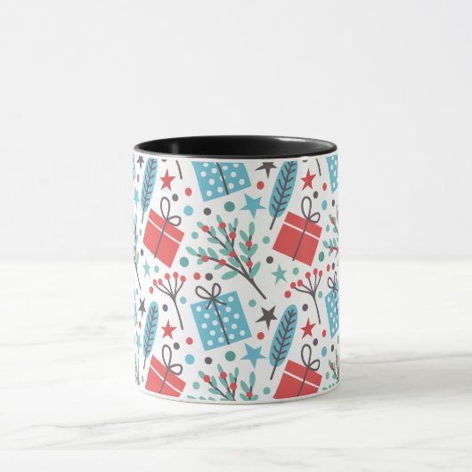 Weihnachts-Mistletoe und Geschenkmuster Tasse (Zentrum)