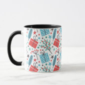 Weihnachts-Mistletoe und Geschenkmuster Tasse (Links)