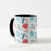 Weihnachts-Mistletoe und Geschenkmuster Tasse (Vorderseite Links)