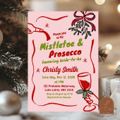 Weihnachts-Mistletoe und Prosecco-Brautparty Einladung