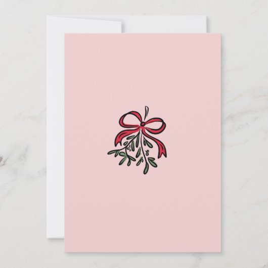 Weihnachts-Mistletoe und Prosecco-Brautparty Einladung (Rückseite)