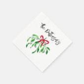 Weihnachts-Mistletoname Feierliche Feier Serviette (Ecke)