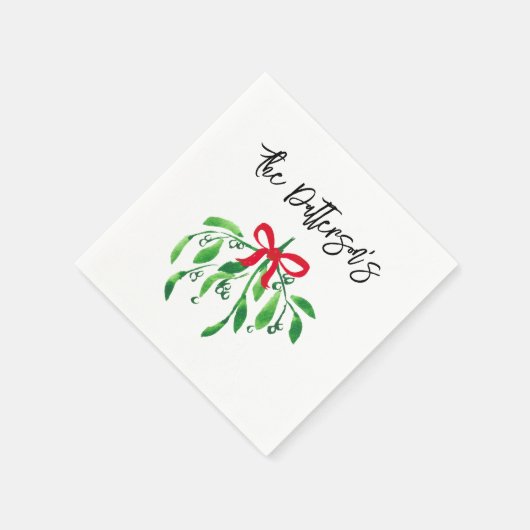 Weihnachts-Mistletoname Feierliche Feier Serviette (Ecke)