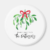 Weihnachts Mistletoname Festive Red Green Fun Magnet (Vorne)