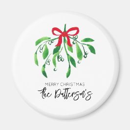Weihnachts Mistletoname Festive Red Green Fun Magnet
