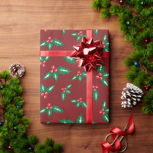 Weihnachts-Mistletosprigs für geliebtes One Nahtlo Geschenkpapier (Feiertagsgeschenk)