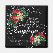 Weihnachts-Mitarbeiteraufwertung Floral Black Magnet (Vorne)