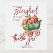 Weihnachts-Mitarbeiterteam Vielen Dank Weinetikett (Einzelnes Label)