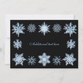 Weihnachts Mittag blauen Schneeflocken Einladung (Rückseite)