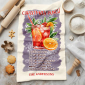 Weihnachts-Mittagessen Cocktail Rezept Custom Geschirrtuch