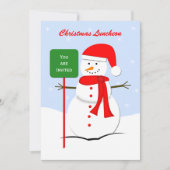 Weihnachts-Mittagessen Einladung Snowman (Vorderseite)