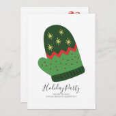 Weihnachts Mitten Feiertag Einladung (Vorne/Hinten)