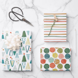 Weihnachts Mix Aquarellpapier-Blätter Geschenkpapier Set