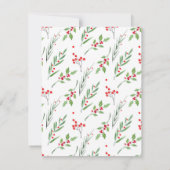 Weihnachts-Mixed Botanische Muster Einladung (Rückseite)