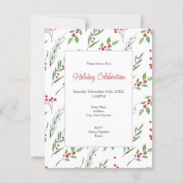 Weihnachts-Mixed Botanische Muster Einladung