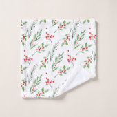 Weihnachts-Mixed Botanisches Muster Badetuch Set (Waschlappen)