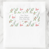 Weihnachts-Mixed Botanisches Muster-Label Rechteckiger Aufkleber (Tasche)