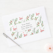 Weihnachts-Mixed Botanisches Muster-Label Rechteckiger Aufkleber (Umschlag)