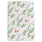 Weihnachts-Mixed Botanisches Muster Mittlere Gesch Geschenktüte (Rückseite)