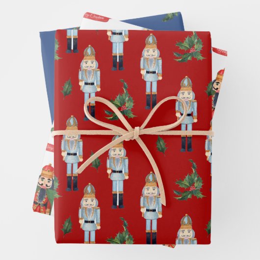 Weihnachts-Mixed-Farbe-Nutcracker Geschenkpapier Set (Beispiel)
