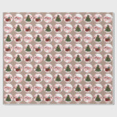 Weihnachts-Mocha Wrapping Paper Geschenkpapier (Flach)