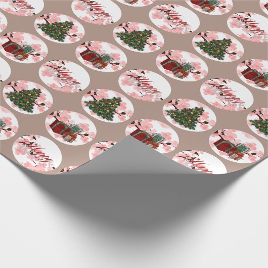 Weihnachts-Mocha Wrapping Paper Geschenkpapier (Ecke)
