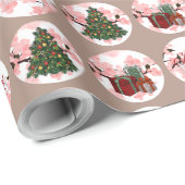 Weihnachts-Mocha Wrapping Paper Geschenkpapier (Rolleneckpunkt)