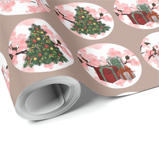 Weihnachts-Mocha Wrapping Paper Geschenkpapier (Rolleneckpunkt)