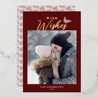 Weihnachts Modern Calligraphy Foto Red Gold