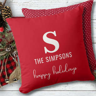 Weihnachts Moderne Monogram Polka Dots Festiv Kissen