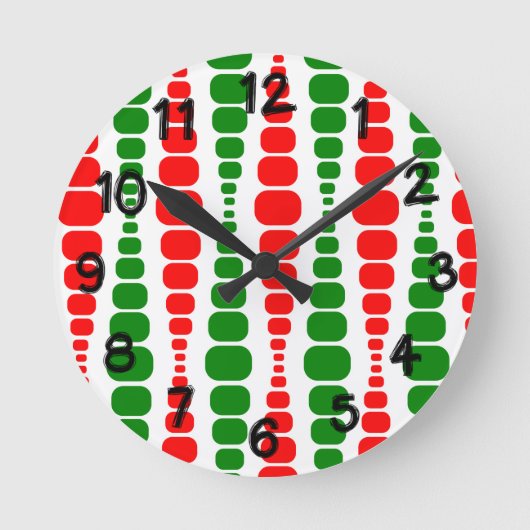 Weihnachts-Moderne Rechtecke Runde Wanduhr (Vorderseite)