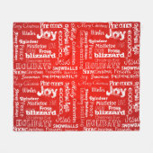 Weihnachts-Modeworte Feuerball-Scharlachrot Fleecedecke (Vorderseite (Horizontal))