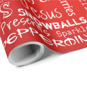 Weihnachts-Modeworte Feuerball-Scharlachrot Geschenkpapier (Rolleneckpunkt)