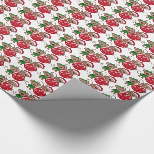 Weihnachts-Monkey-Weihnachtsverpackungspapier Geschenkpapier (Ecke)