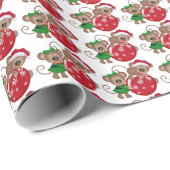 Weihnachts-Monkey-Weihnachtsverpackungspapier Geschenkpapier (Rolleneckpunkt)