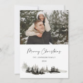 Weihnachts-Monochrome Winterlandschaft-Foto Feiertagskarte (Vorderseite)