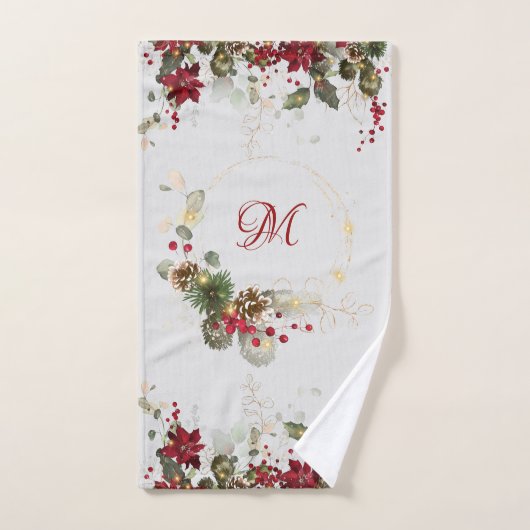 Weihnachts Monogram Badetuch Set (Handtuch)