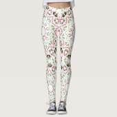 Weihnachts Monogram Greenerage Foliage Holly Berri Leggings (Vorderseite)