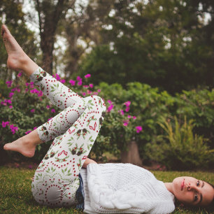 Weihnachts Monogram Greenerage Foliage Holly Berri Leggings