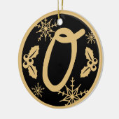 Weihnachts Monogram Letter O Gold Black Keramik Ornament (Links)