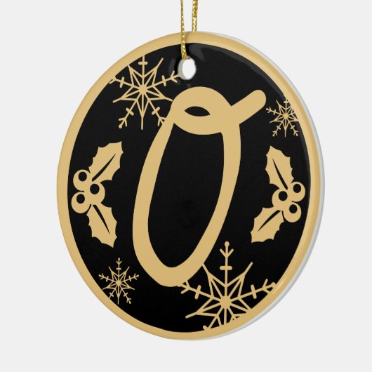 Weihnachts Monogram Letter O Gold Black Keramik Ornament (Links)