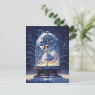 Weihnachts Monogram Niedlich Snow Globe Feiertagspostkarte